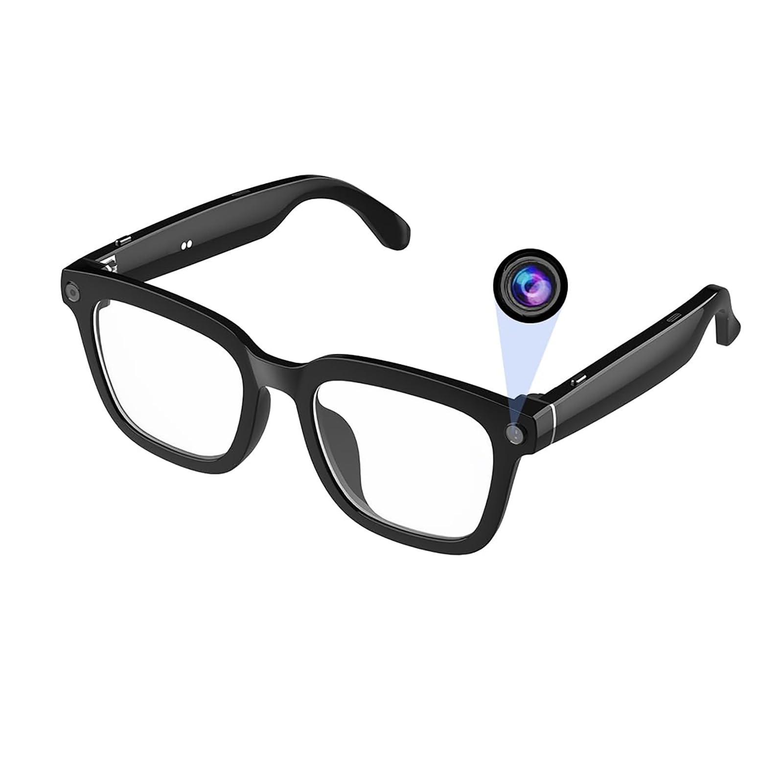 Glasses for Vlogging & Computer, Blue Light Filtering Smart Glasses with 1080...