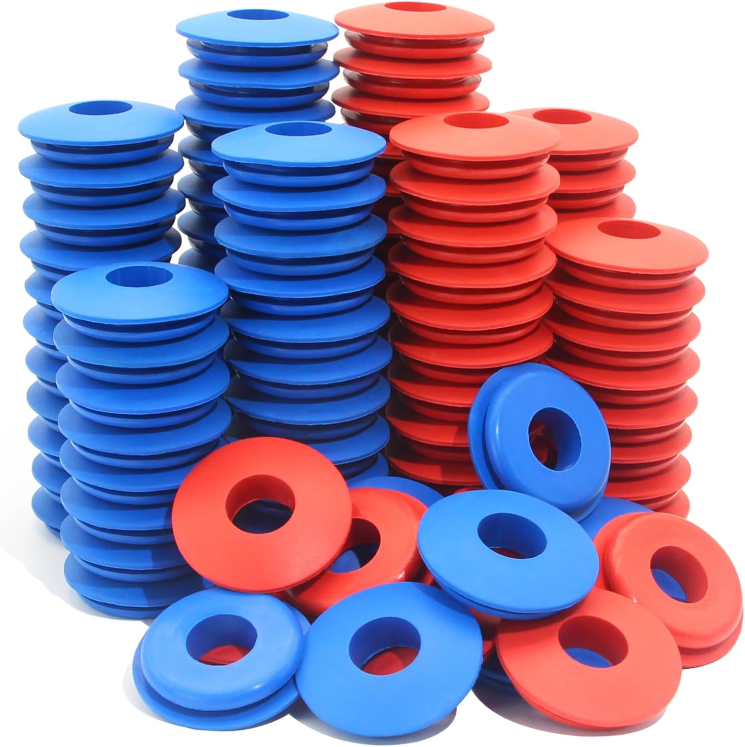 100Pcs Glad Hand Seals Rubber 50Pcs Red & 50Pcs Blue Truck Gladhand Seals Polyur