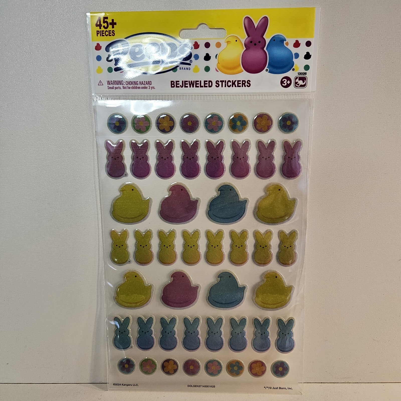 Peeps Brand Bejeweled Sticker Sheet 45+Stickers Easter Scrapbooking NEW