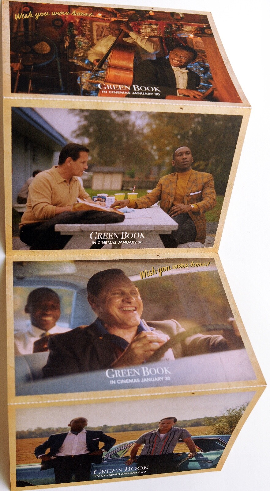 Green Book film postcards x 4 - Viggo Mortenson Mahershala Ali - Dr Don Shirley