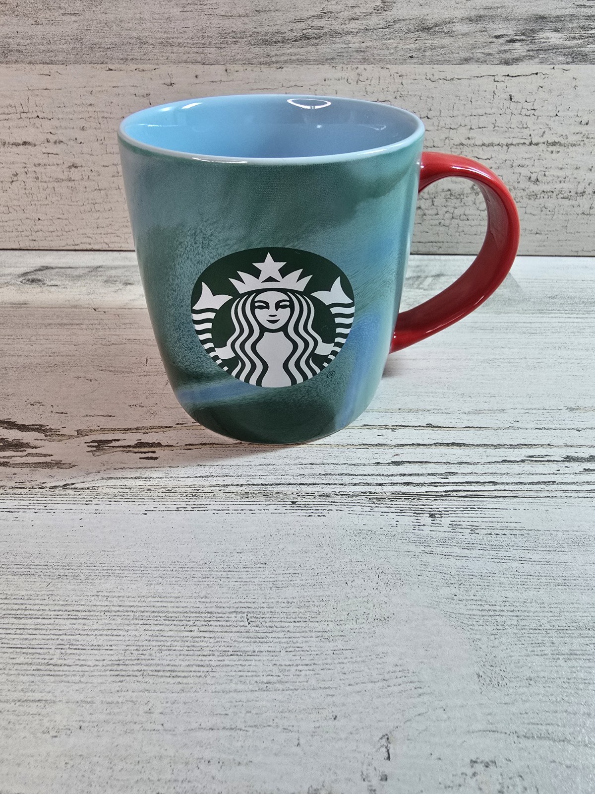 2024 Starbucks Blue/Green Ceramic Coffee Tea Mug Cup 11 Fl oz 