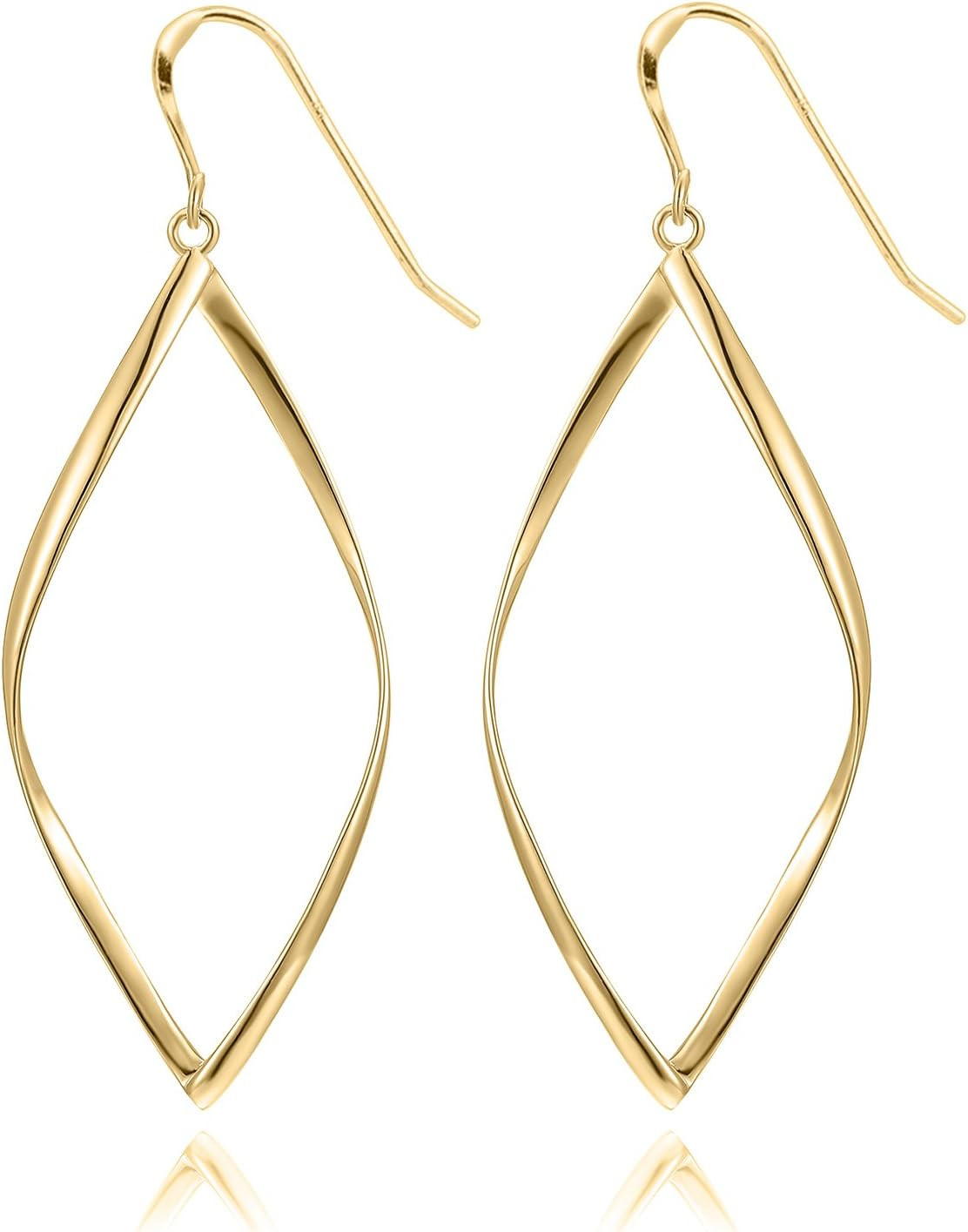 14K Gold Plated Dangle Earrings for Women | Infinity Cute Hanging Hoop Earrings