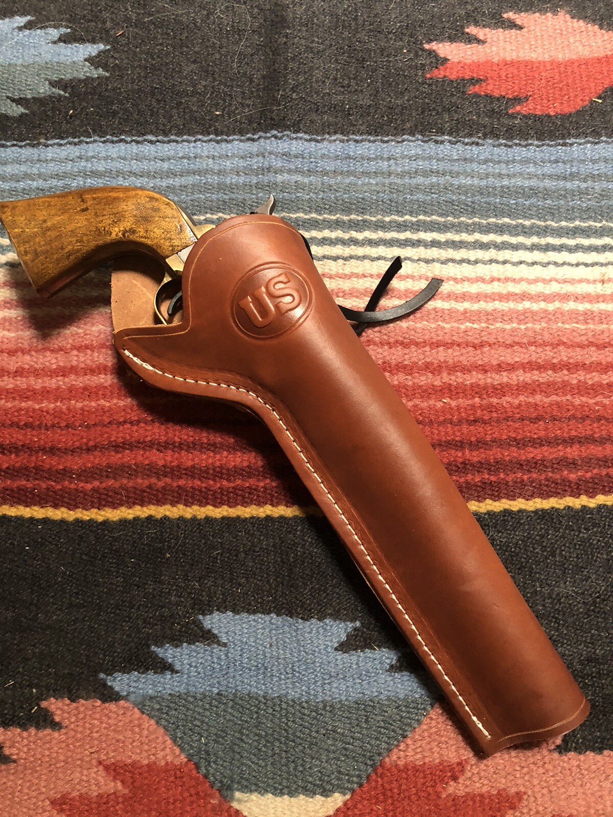 Western Leather Cross Draw Holster w US FITS Colt Uberti Pietta 1860 Army 8"