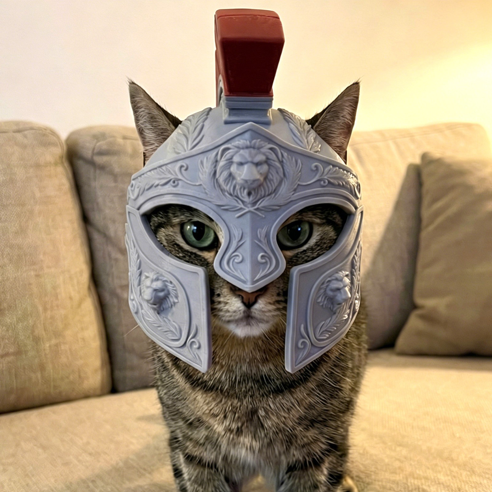Roman Centurion Kitty Helmet Medieval For Cat