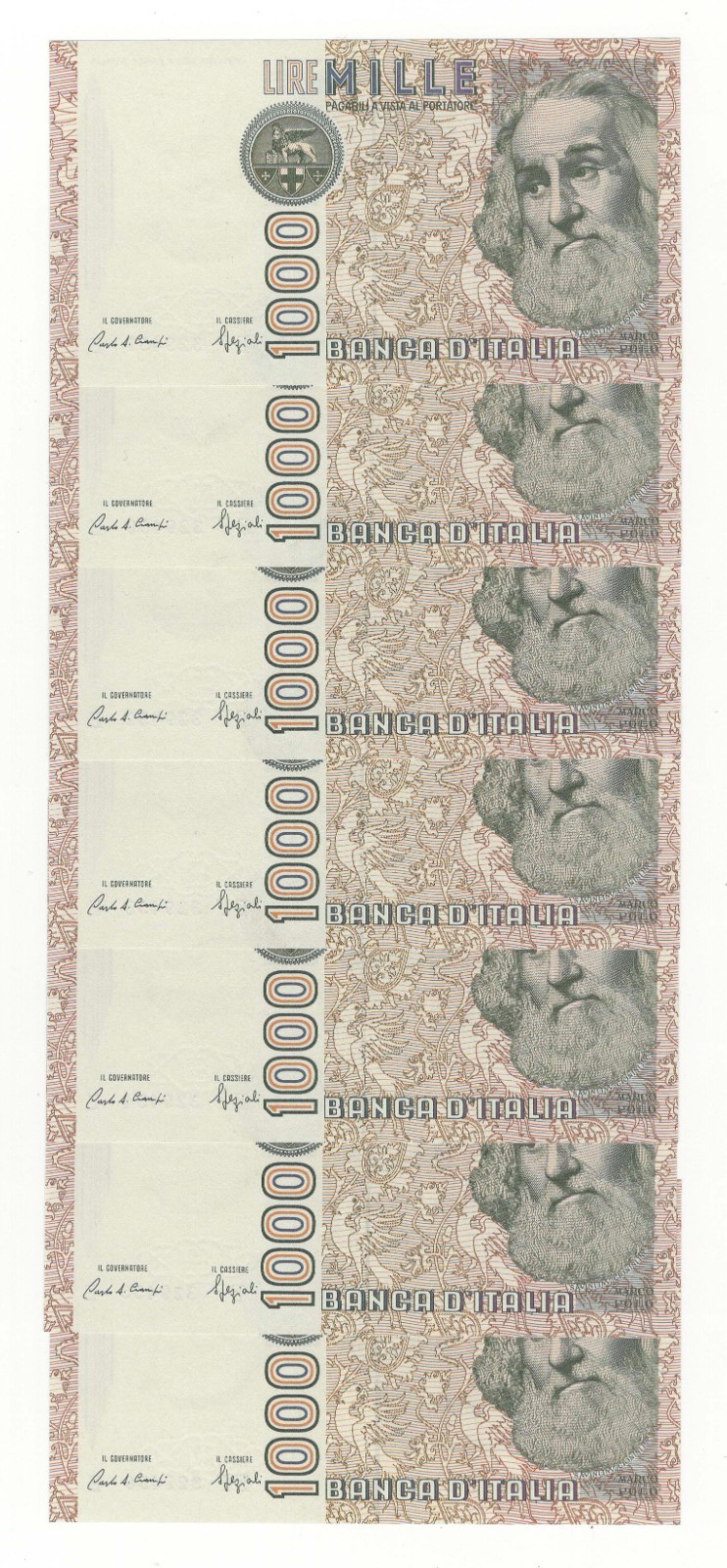 1000 LIRE MARCO POLO 1988 DOUBLE LETTER F - FF FDS N PROGRESSIVE