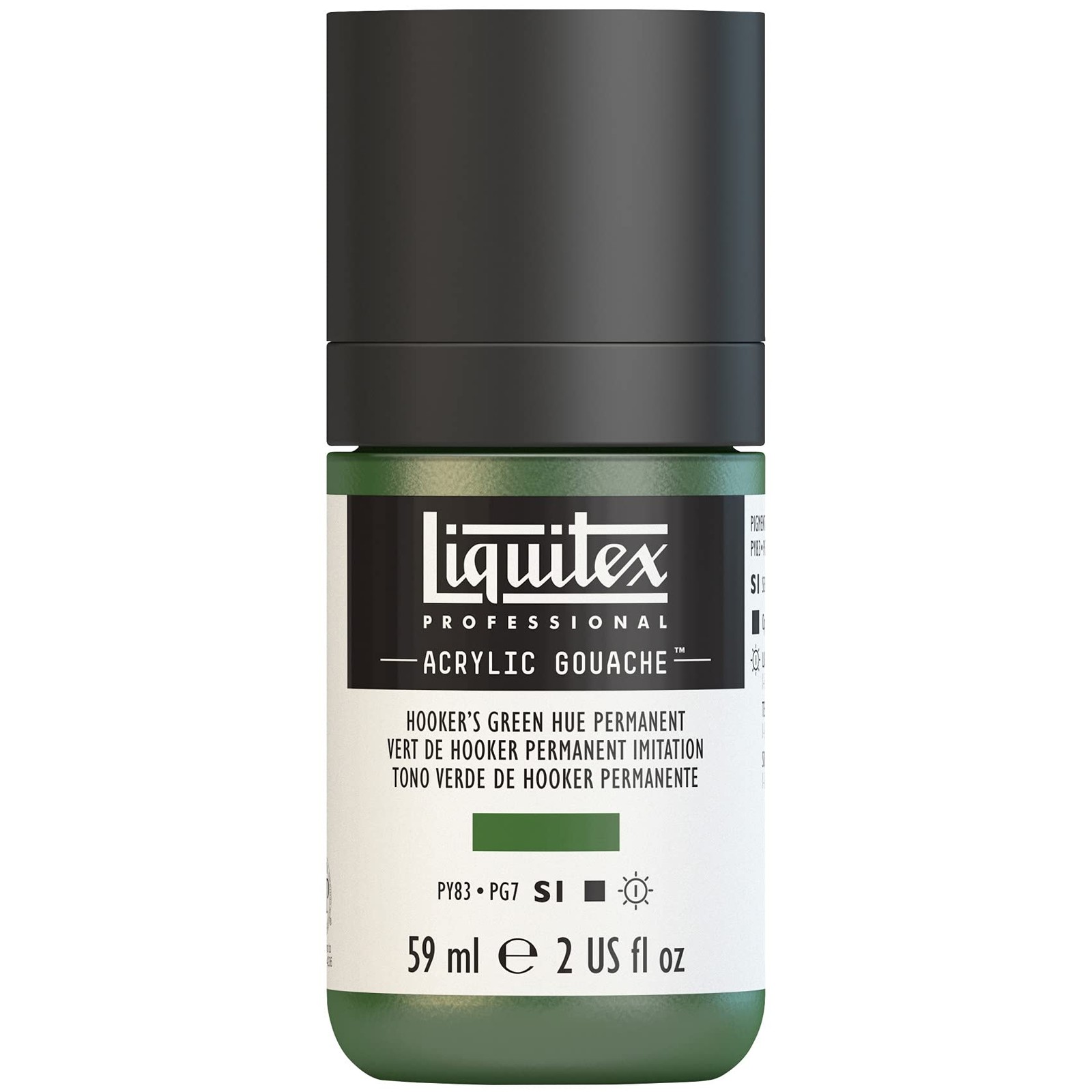 Liquitex Professional Acrylic Gouache, 2oz Hooker's Green Hue, Opaque Matte
