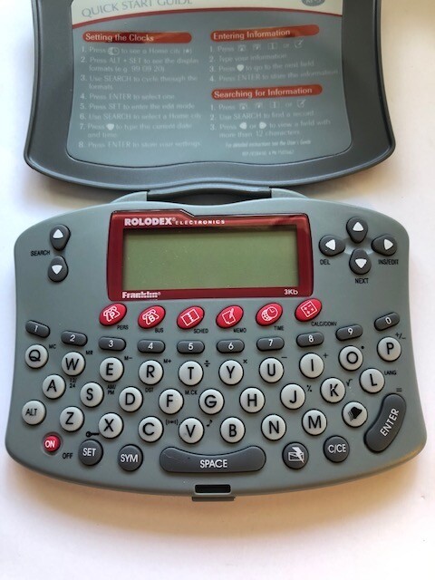 Rolodex Electronics Personal Organizer RF-3 3KB Rare Display Stores 150 Contact
