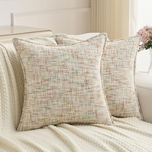  Decorative Throw Pillow Covers 18x18 Inch Set 18" x 18" (Pack of 2) Colorful