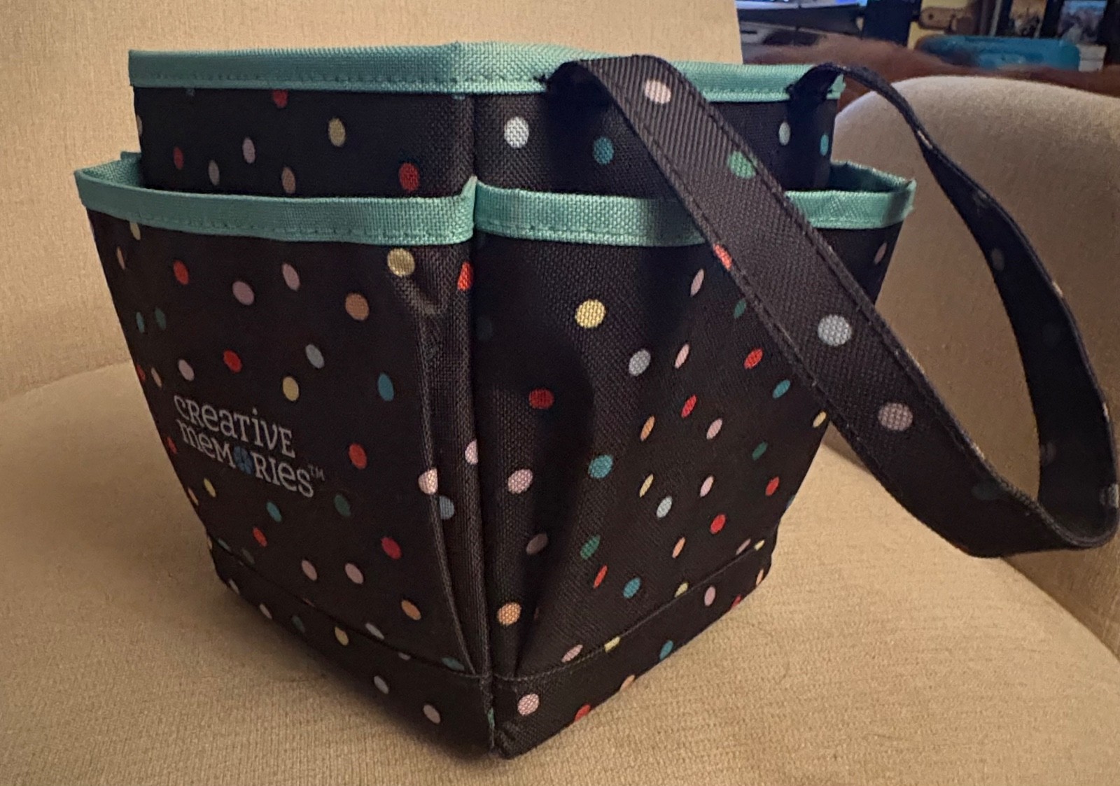 Creative Memories Rainbow Dots Swivel Caddy