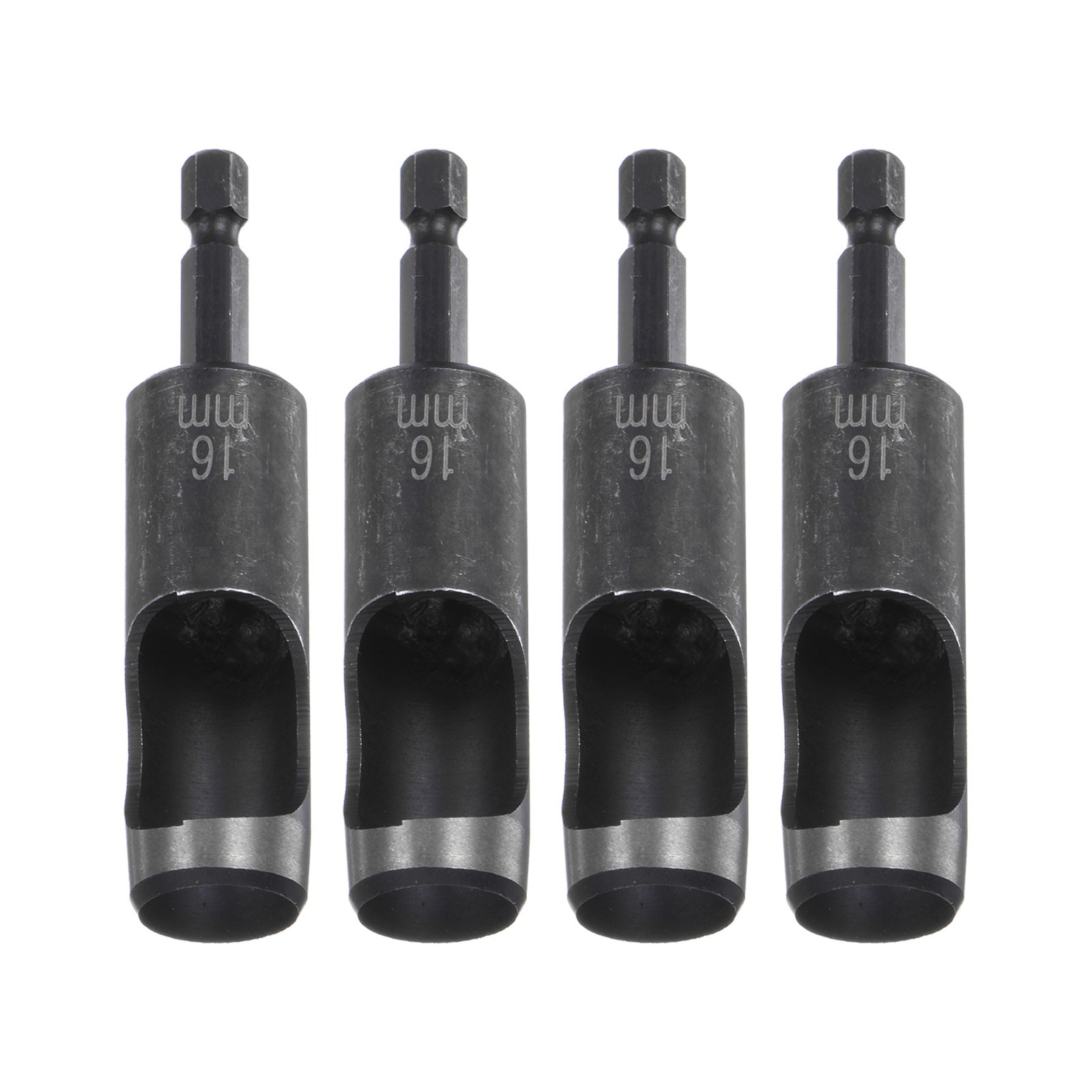 4pcs 16mm Leather Hollow Hole Punch with 1/4" Hex Shank for Drill