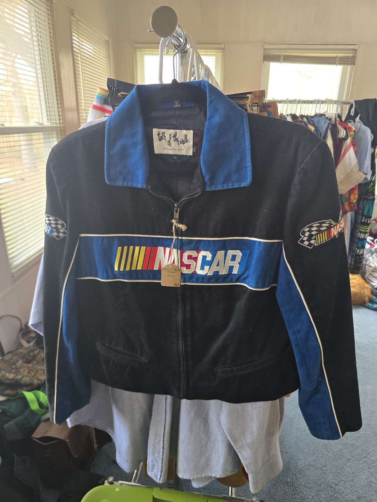 Talk of the Walk JH Design NASCAR Auto Racing Jacket Black Blue Size L