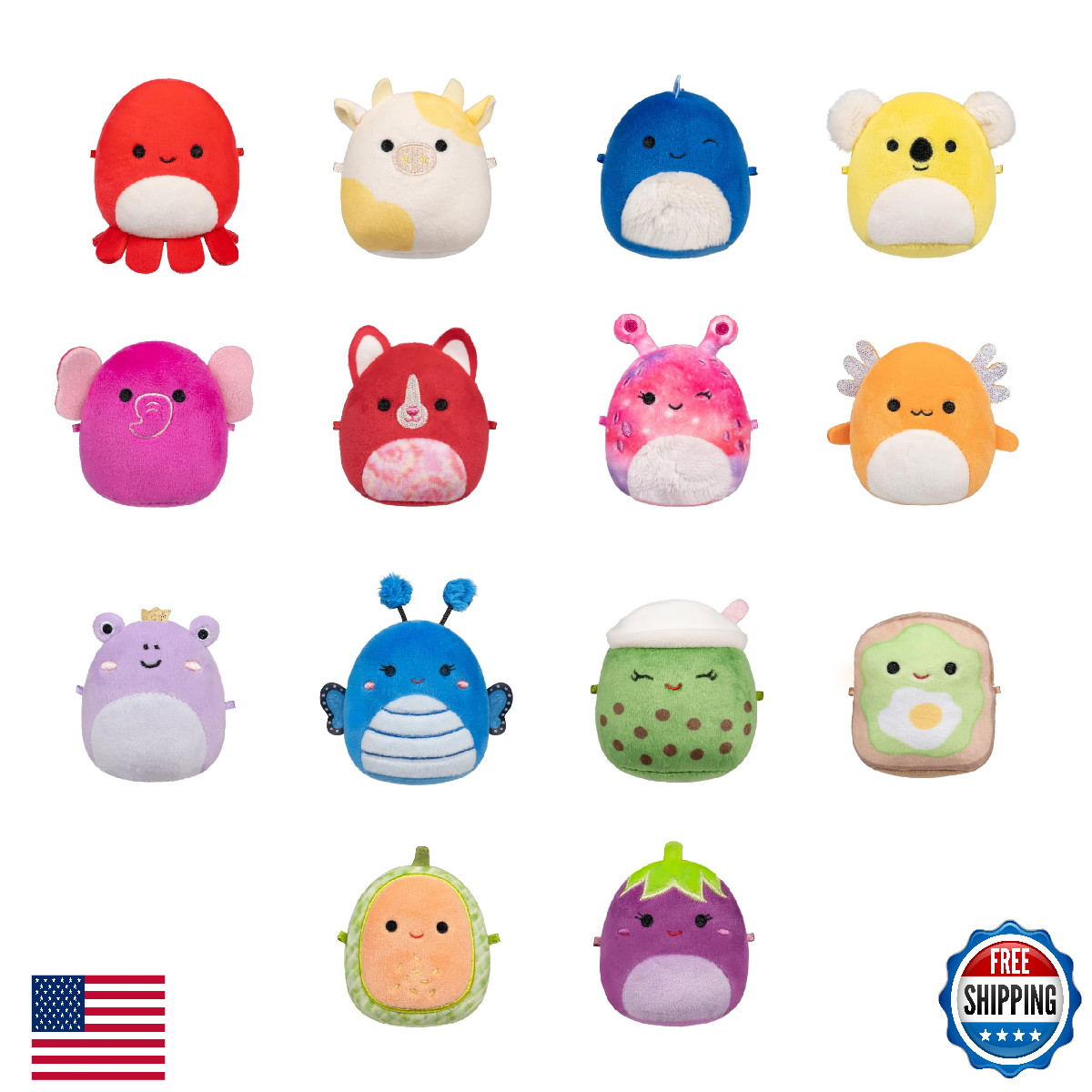 Squishmallows Original Micromallows Plush Rainbow 14-Pack