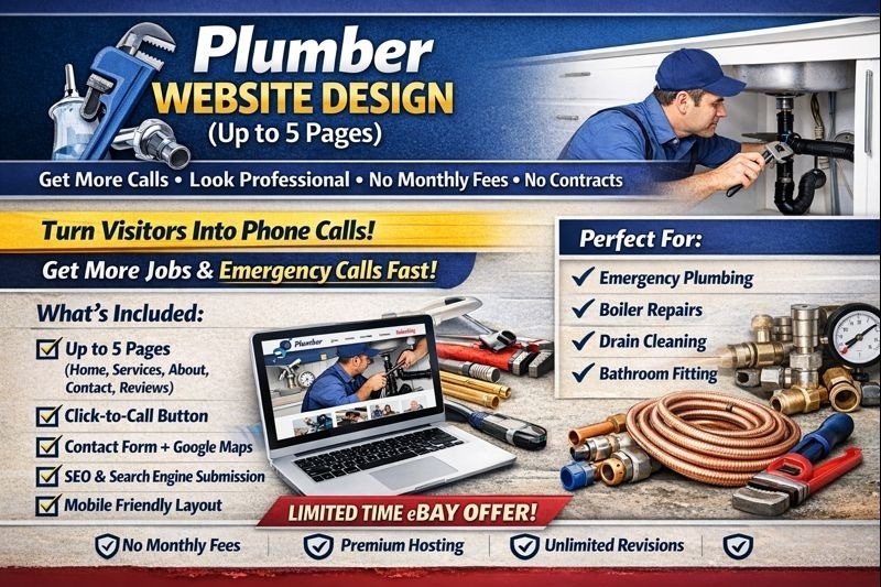 PROFESSIONAL PLUMBER WEBSITE DESIGN | UP TO 5 PAGES | RESPONSIVE | SEO READY