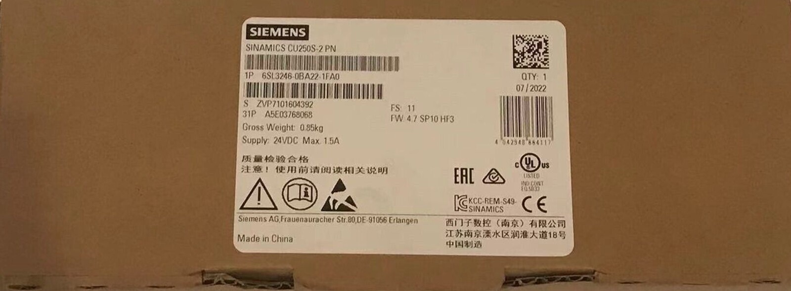 NEW 6SL3246-0BA22-1FA0 6SL3 246-0BA22-1FA0 #lk