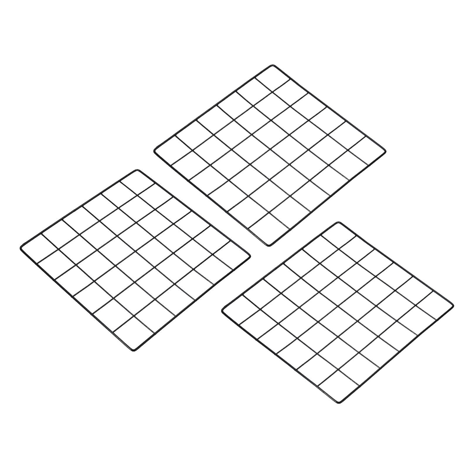 12"x12" Wire Grid Panel, 3pcs for Home Office, Black