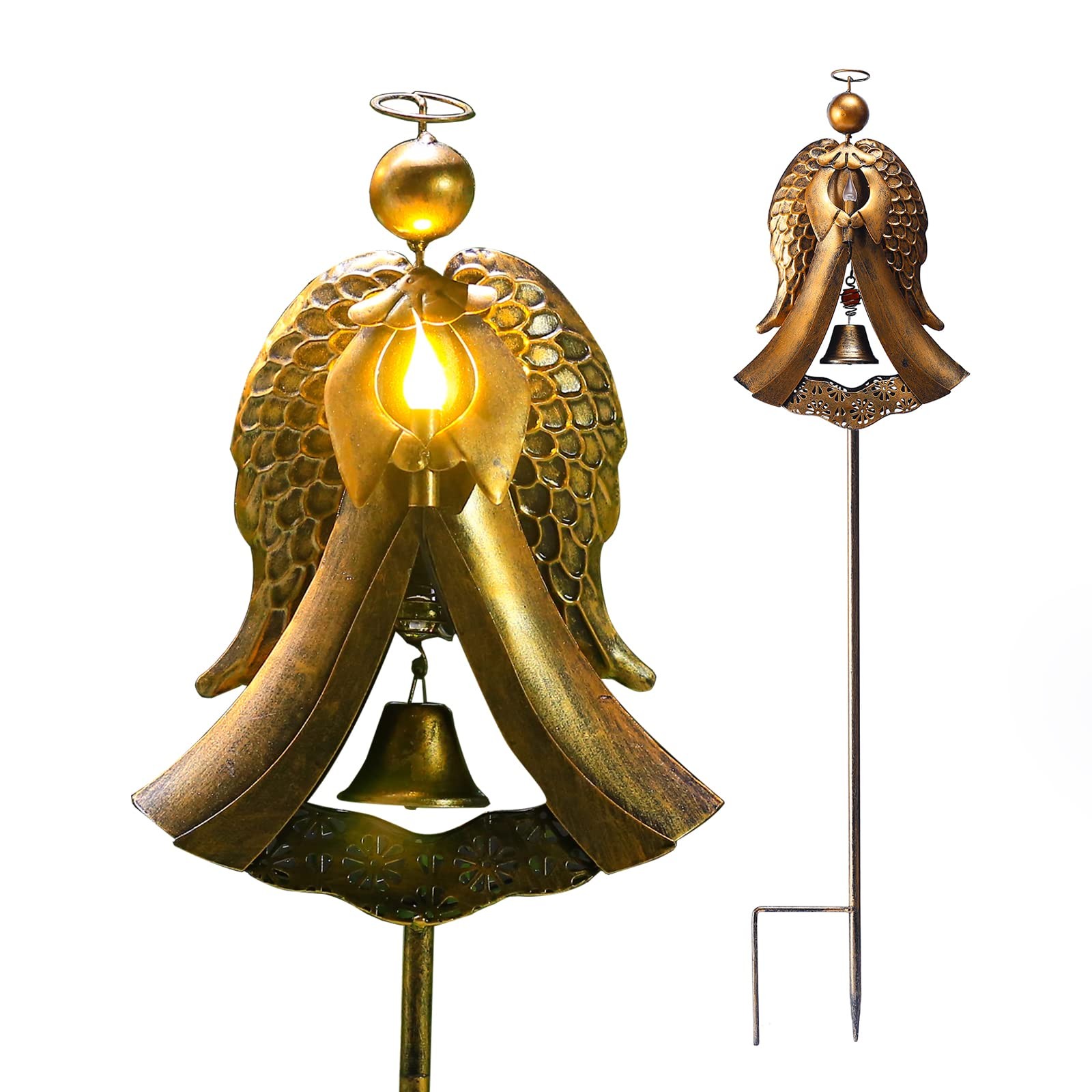 Homight Solar Metal Angel Stake Grave Decorations for Cemetery Perfect as Ang...