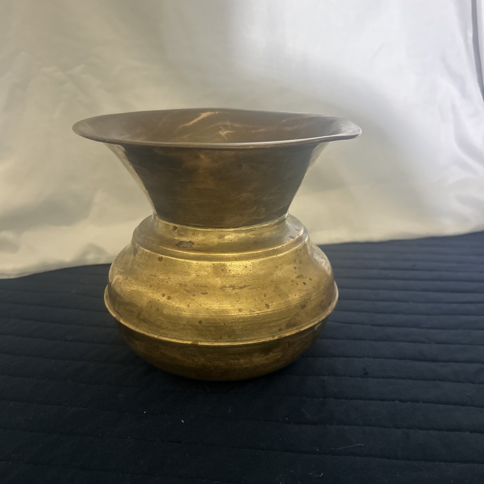 Vintage Brass Spittoon Made In England Old Western chewing tobacco  cud spit