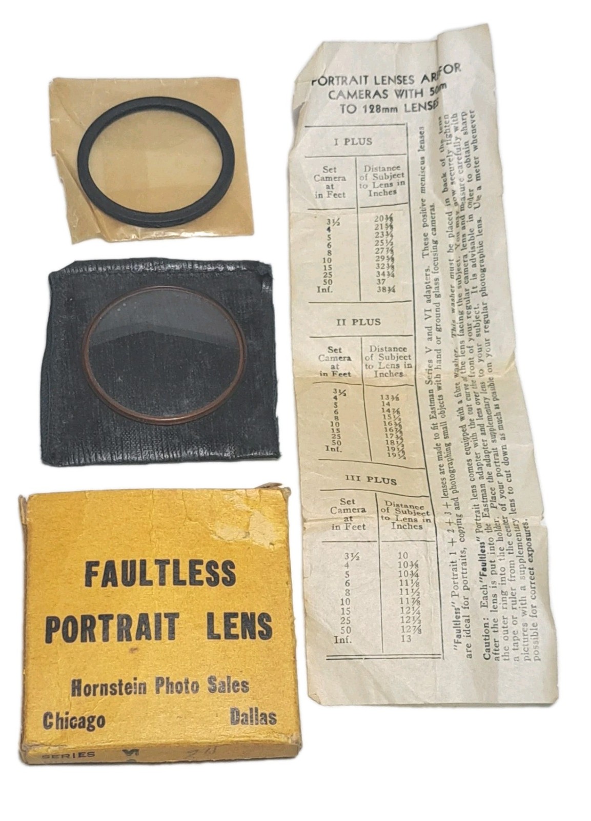 Vintage Faultless Portrait Lens Series V1 Number 2 NOS W/ Box 50mm To 128mm