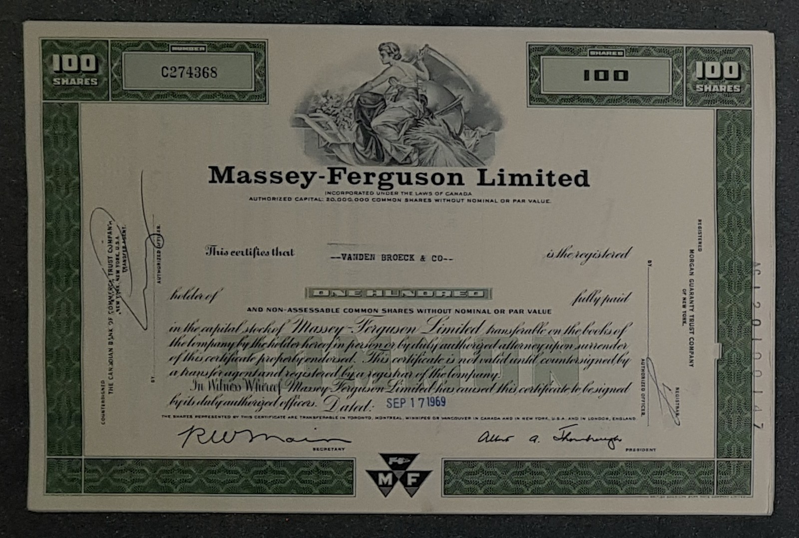 45 X Massey Ferguson Limited 1960s 100 shares