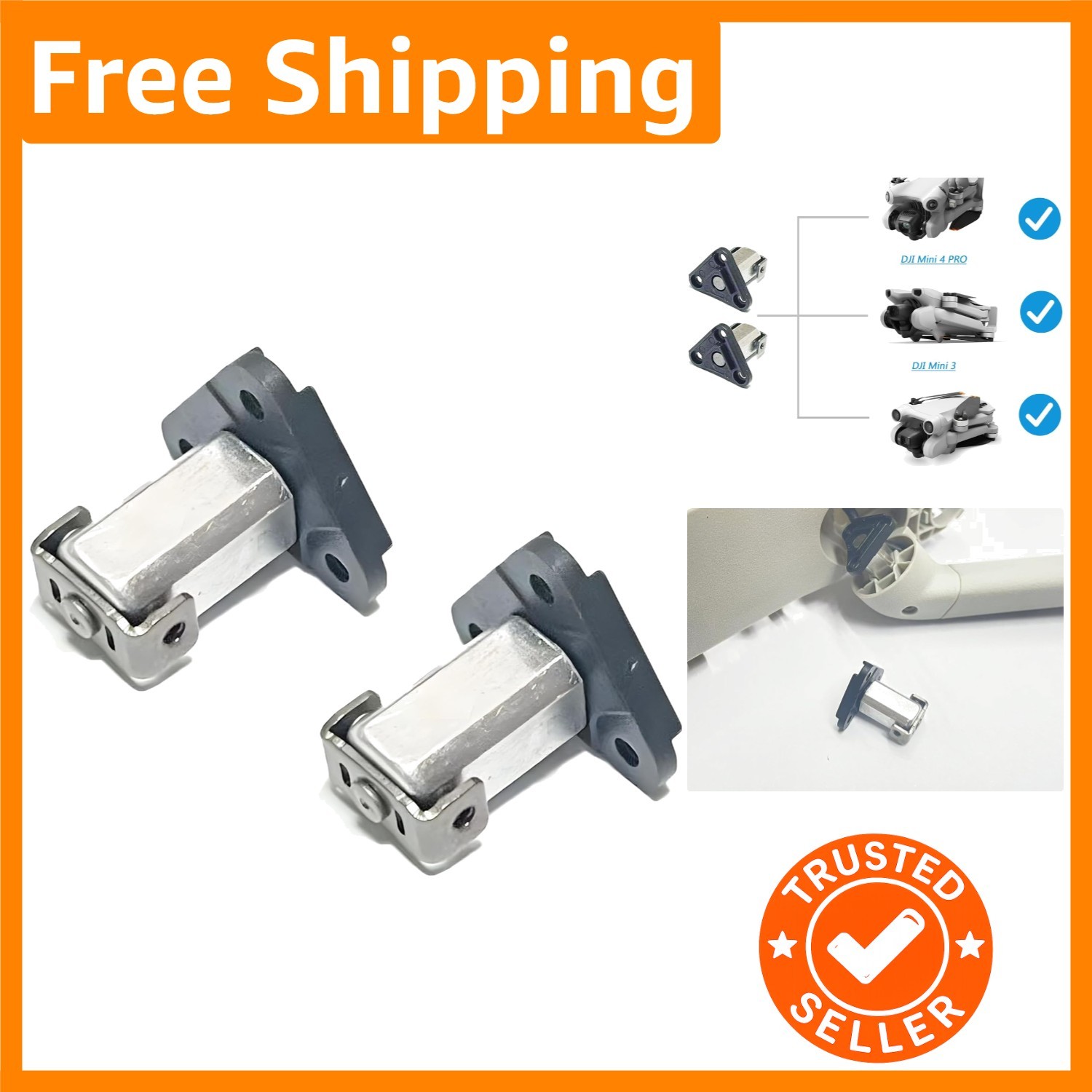 2 Pcs  Aluminum Pivot Hinges for DJI Mini 3/4/5 Pro Drone Repairs