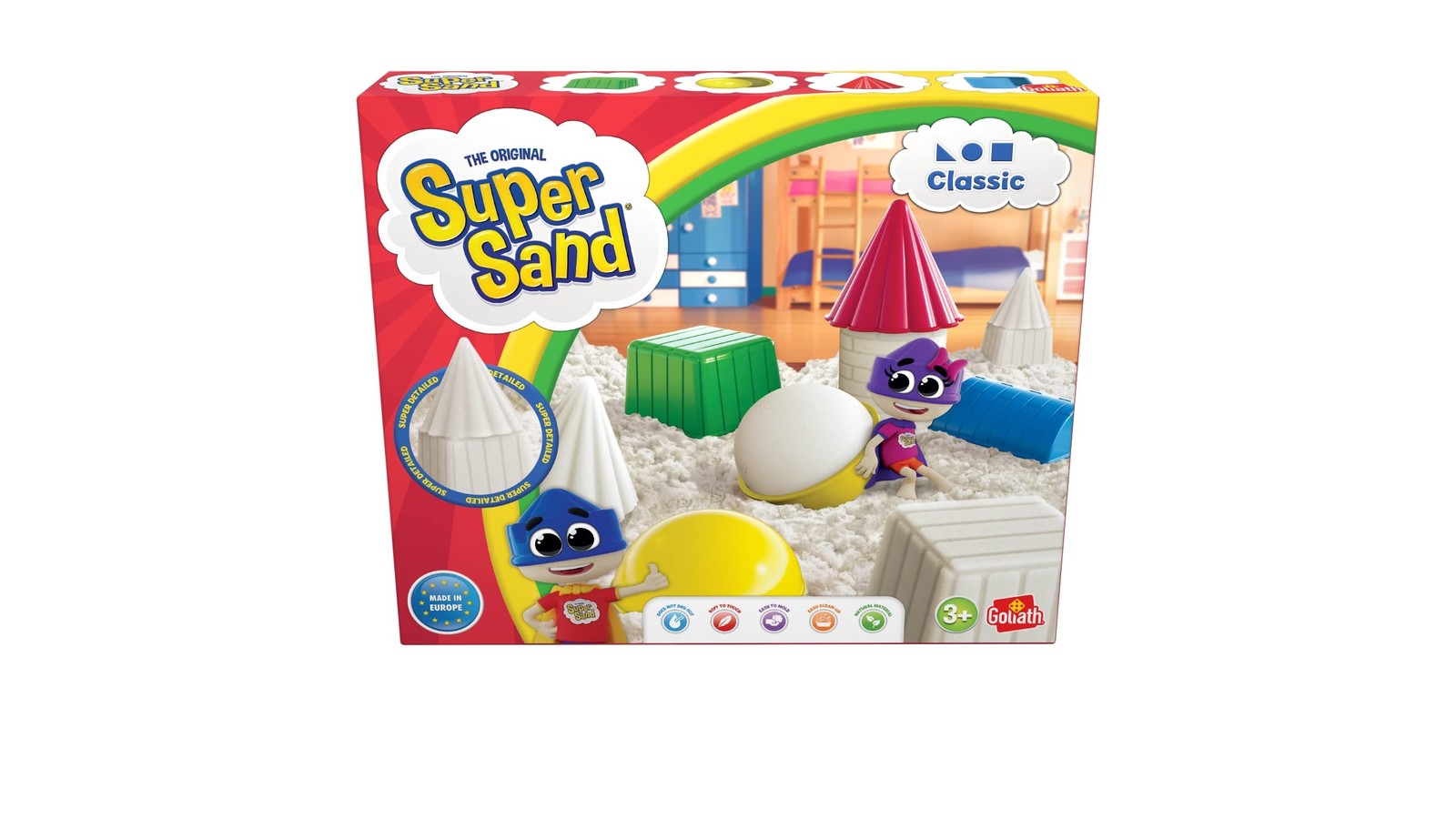 SUPER SAND 383324.208 Classic-Super Soft Magic Sand for Kids Aged 3 and up, Whit