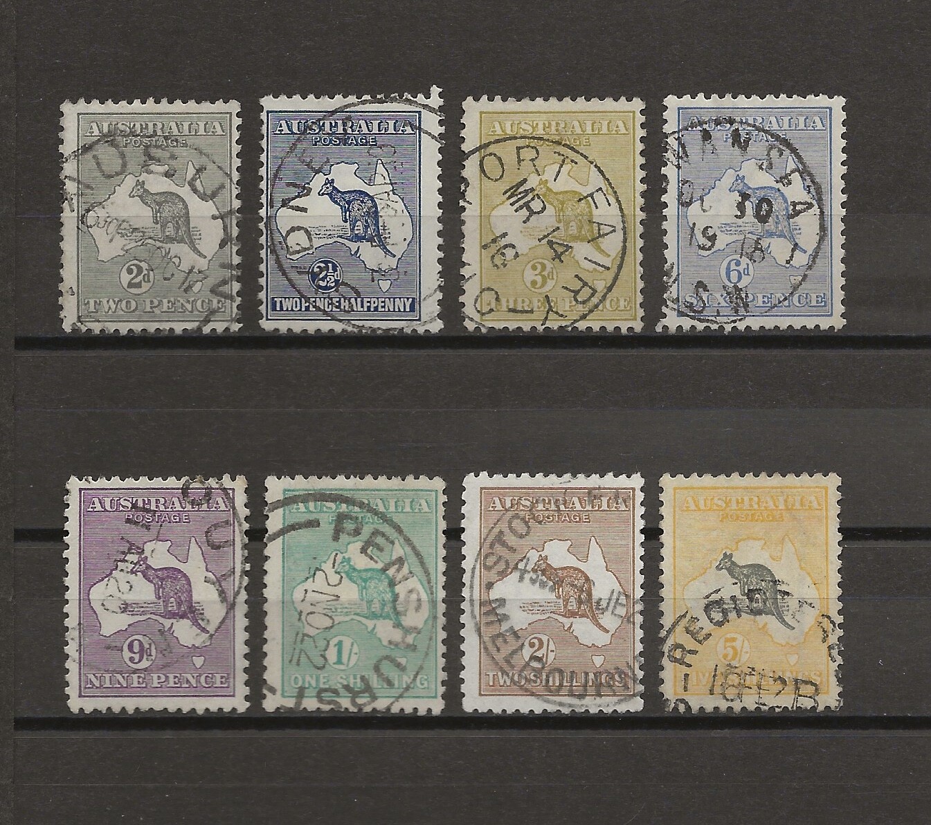 AUSTRALIA 1915/27 SG 35/42 USED