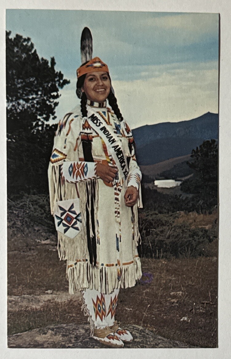 Miss Indian America Louise Sheryl Edmo Unused Vintage Postcard