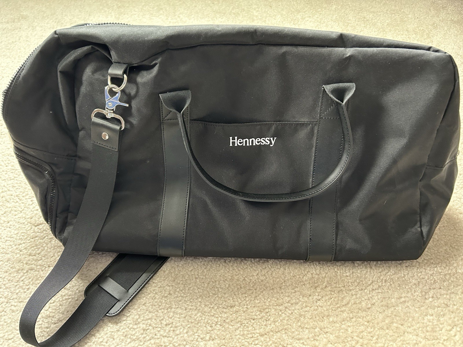 Hennessy Black Duffle Bag Adjustable Strap Carry On Soft Case