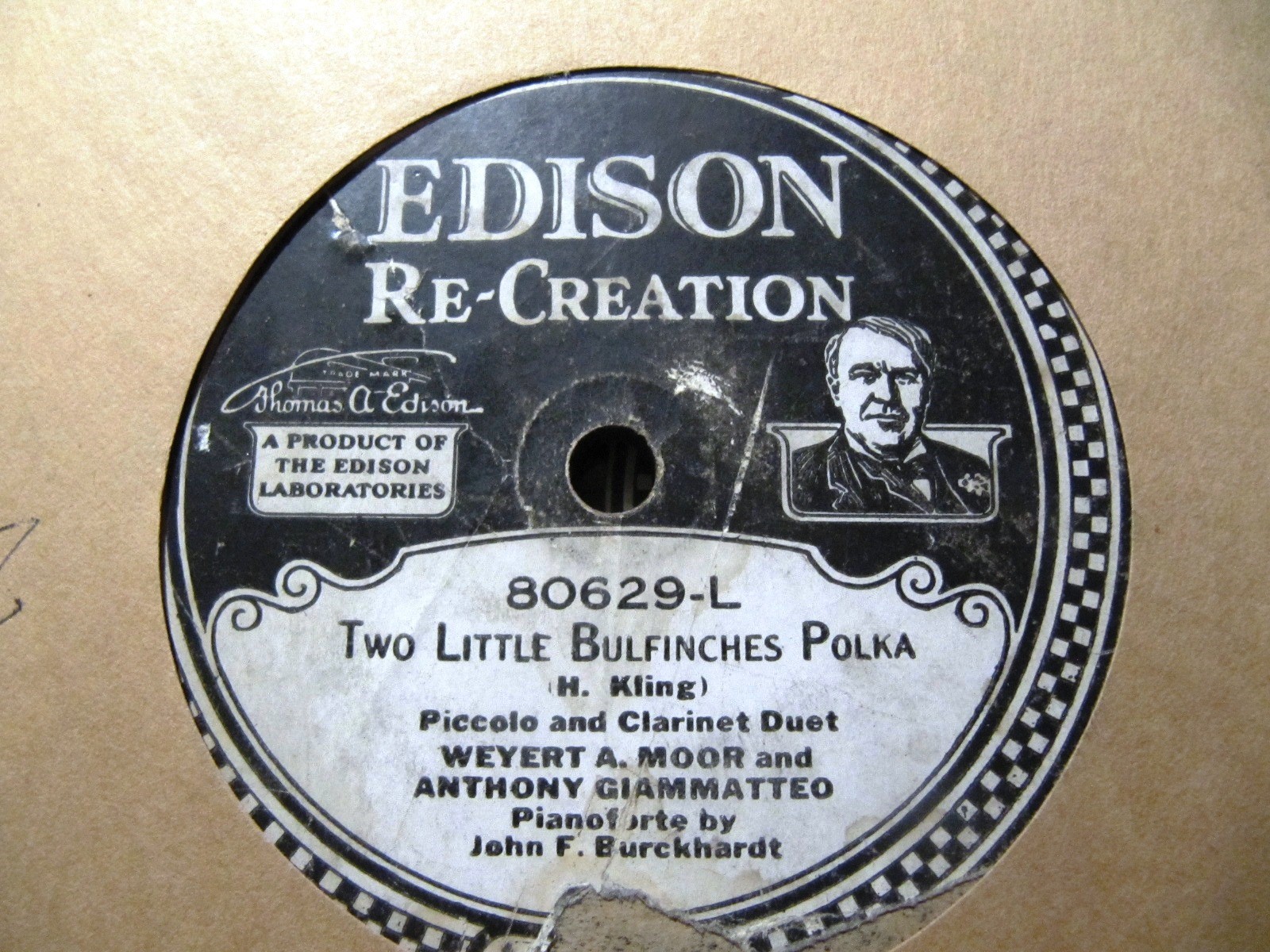 EDISON TONE TEST 80629 Anthony Giammatteo CLARINET Weyert Moor Piccolo FLUTE