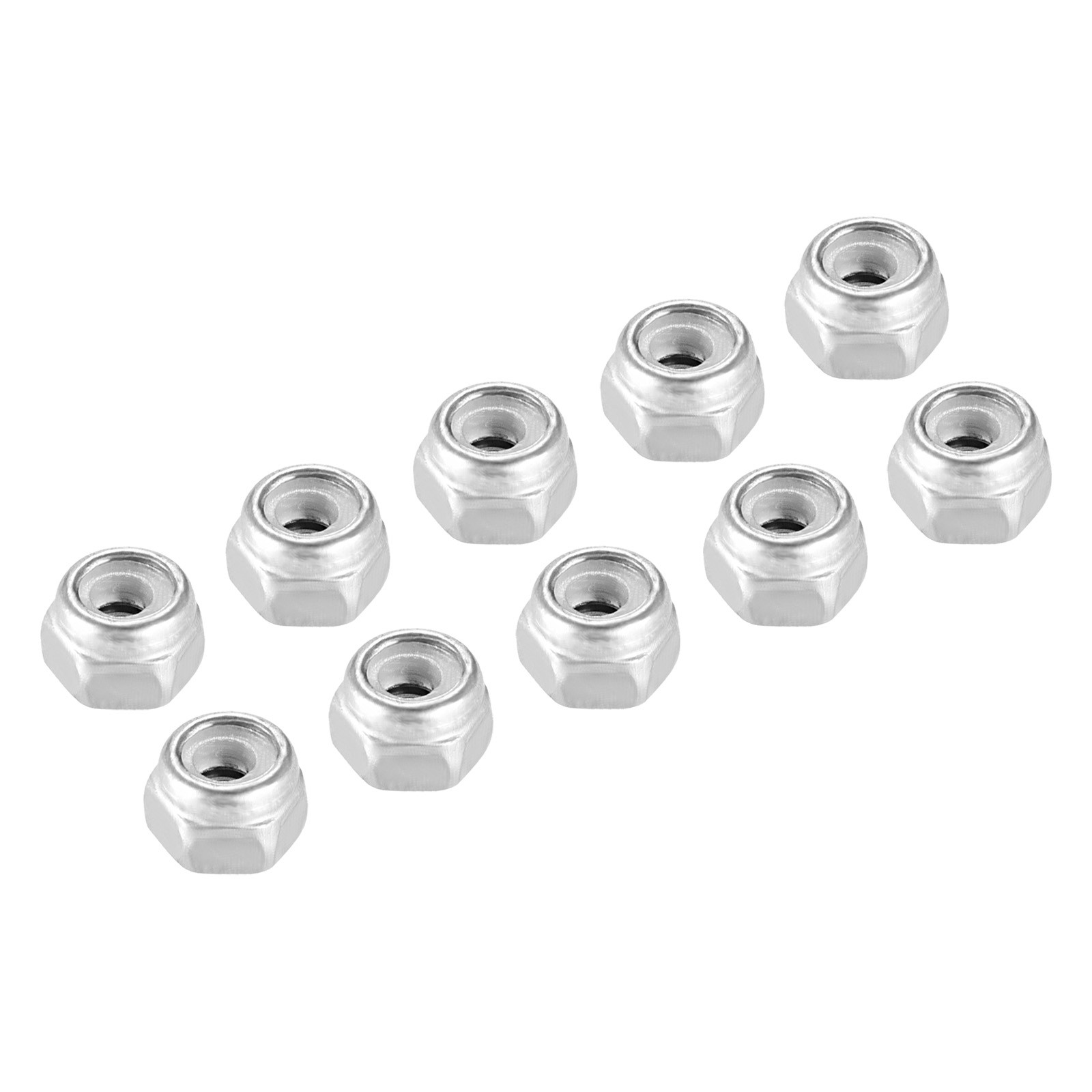 100Pcs M2x0.4mm Hex Nylon Inserted Self-Lock Nut Fastener 304 Stainless Steel
