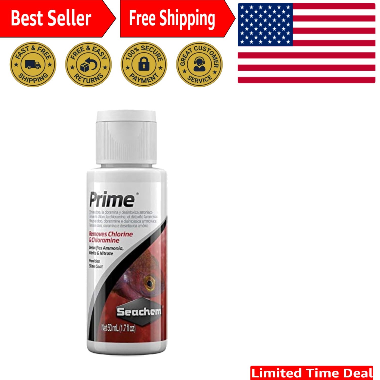 Concentrated Ammonia Neutralizer 50mL for Safe Saltwater Fish Environments