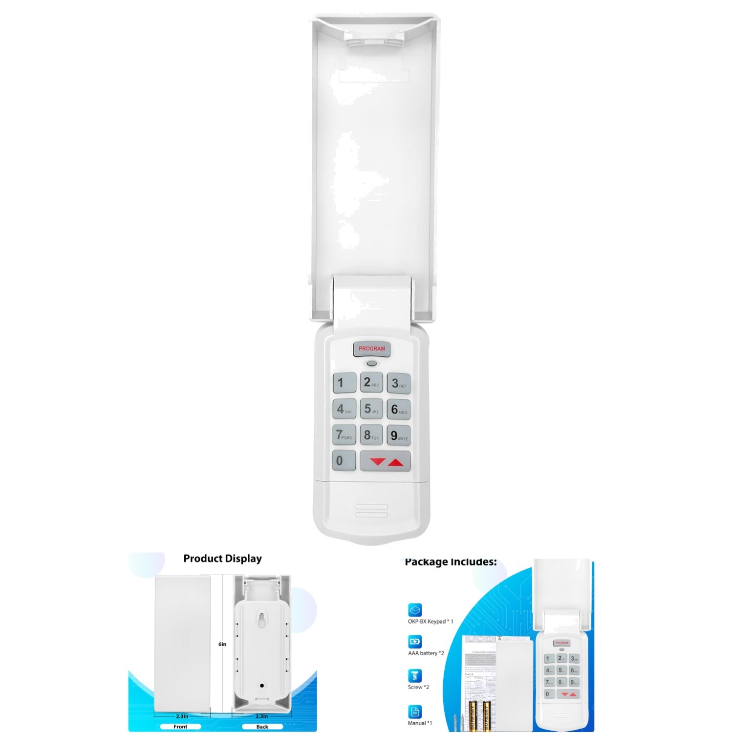 All-in-One Garage Door Wireless Keypad - Backlit & Infrared Tech for Security