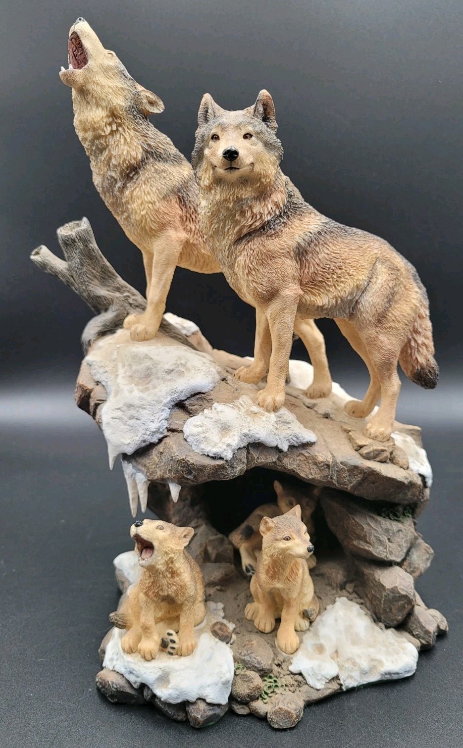 Danbury Mint Wilderness Call Wolf Sculpture by Nick Bibby