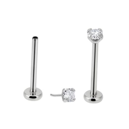 20g/18g/16g G23 Titanium Press Fit 2 pcs-20g earrings studs 2.0mm tops