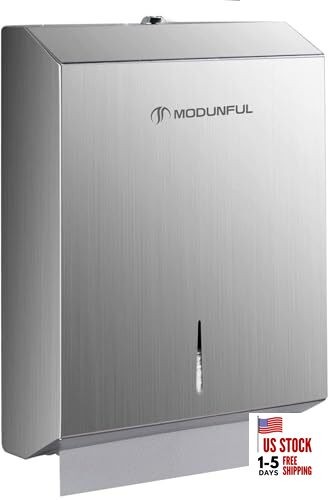 Paper Towel Dispenser Wall Mount: Large Capacity 500 Sheet Z/C Fold Silver