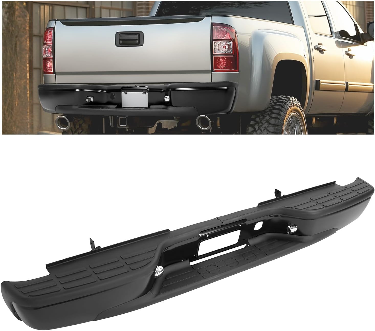 Rear Step Bumper Assembly Compatible with 1999-2007 Chevrolet Chevy Silverado GM