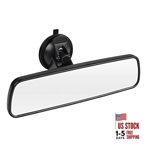 9.6'' Rear View Mirror with Suction Cup, Stick on Universal Inside Rearview 