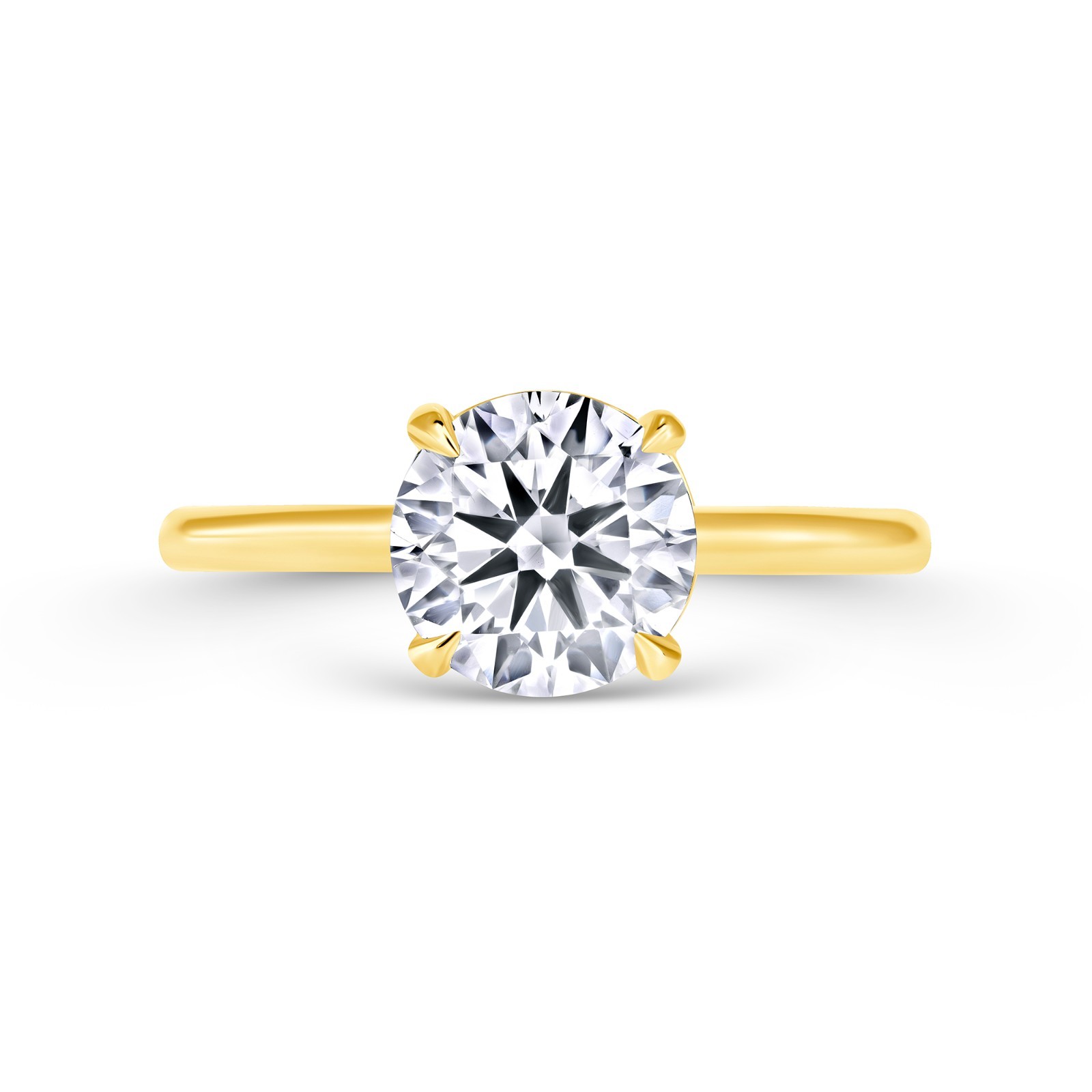2CT Round Lab Grown Diamond Solitaire Engagement Ring IGI 14K Yellow Gold