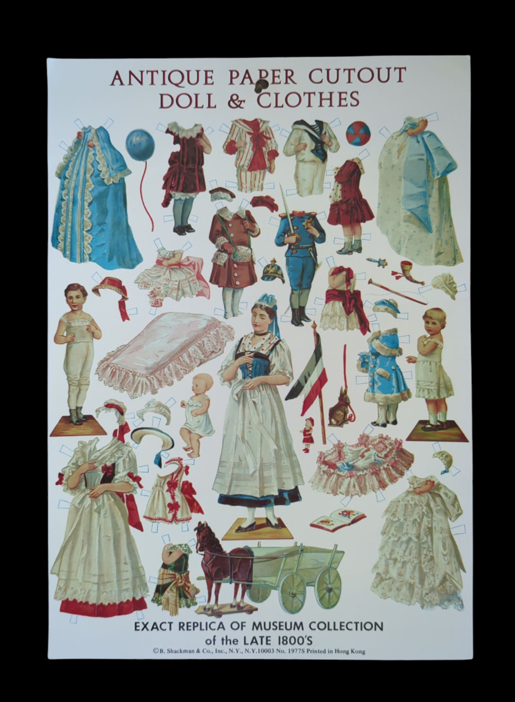 Uncut Vintage 1977 Paper Doll & Clothes 1800s Antique Museum Replica