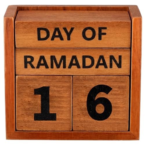  Ramadan Countdown Calendar 2026 Wooden Ramadans Decorations for Home Brown