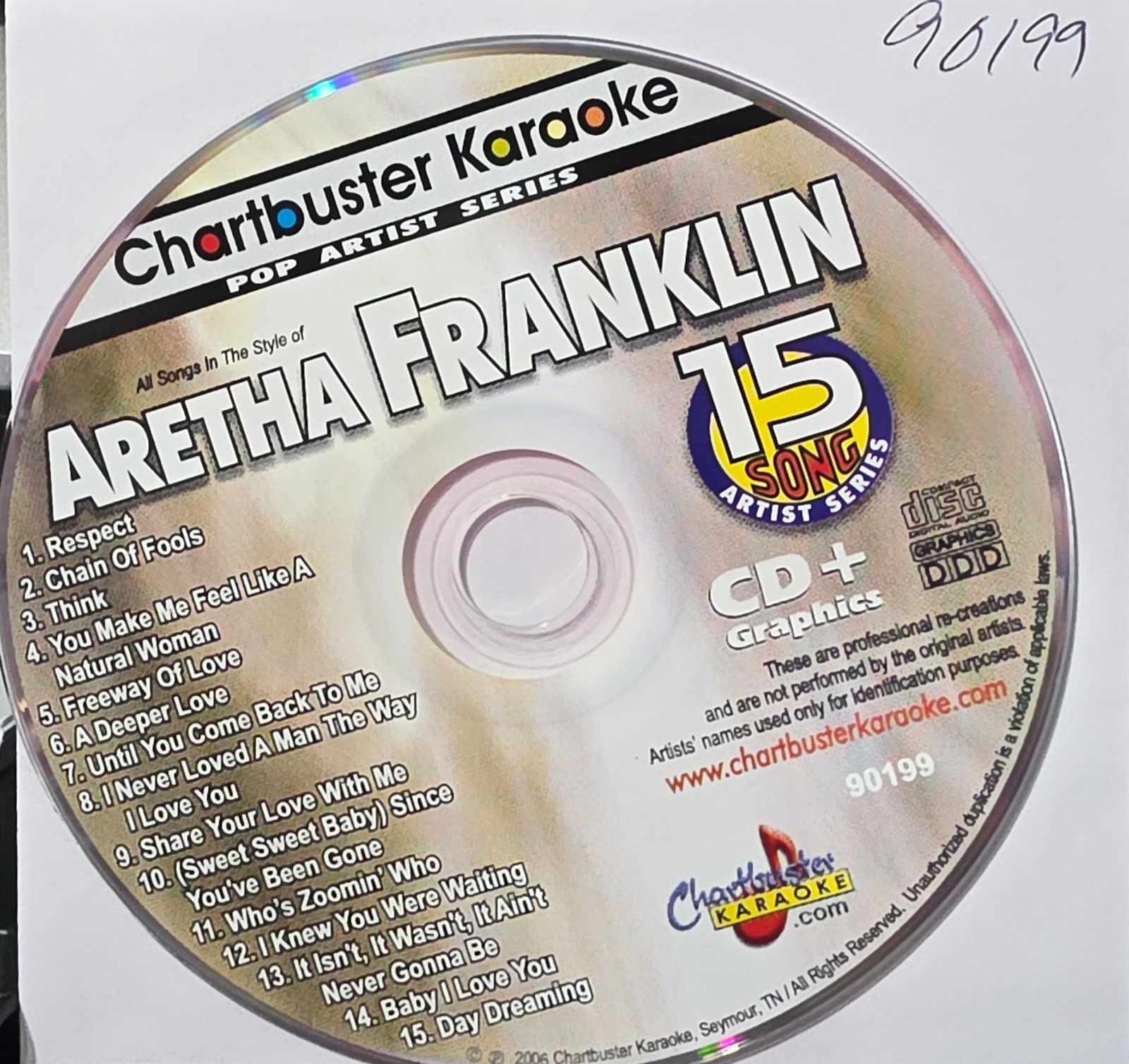 90199 ARETHA FRANKLIN  CHARTBUSTER  KARAOKE CDG  LOT LONG DRIVE
