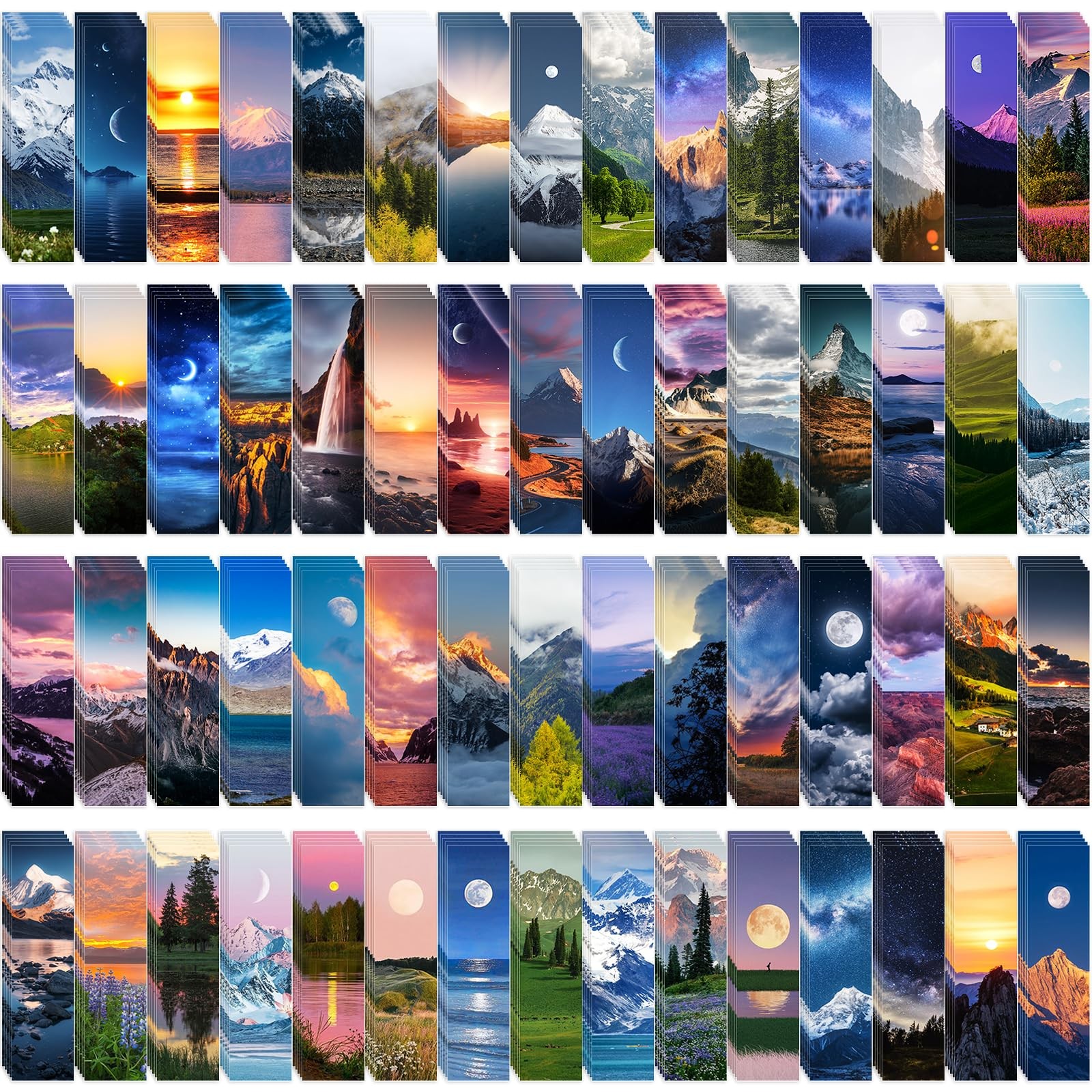 300PCS Landscape Bookmarks for Kids Classroom: 60 Designs, Cool Landscape Boo...