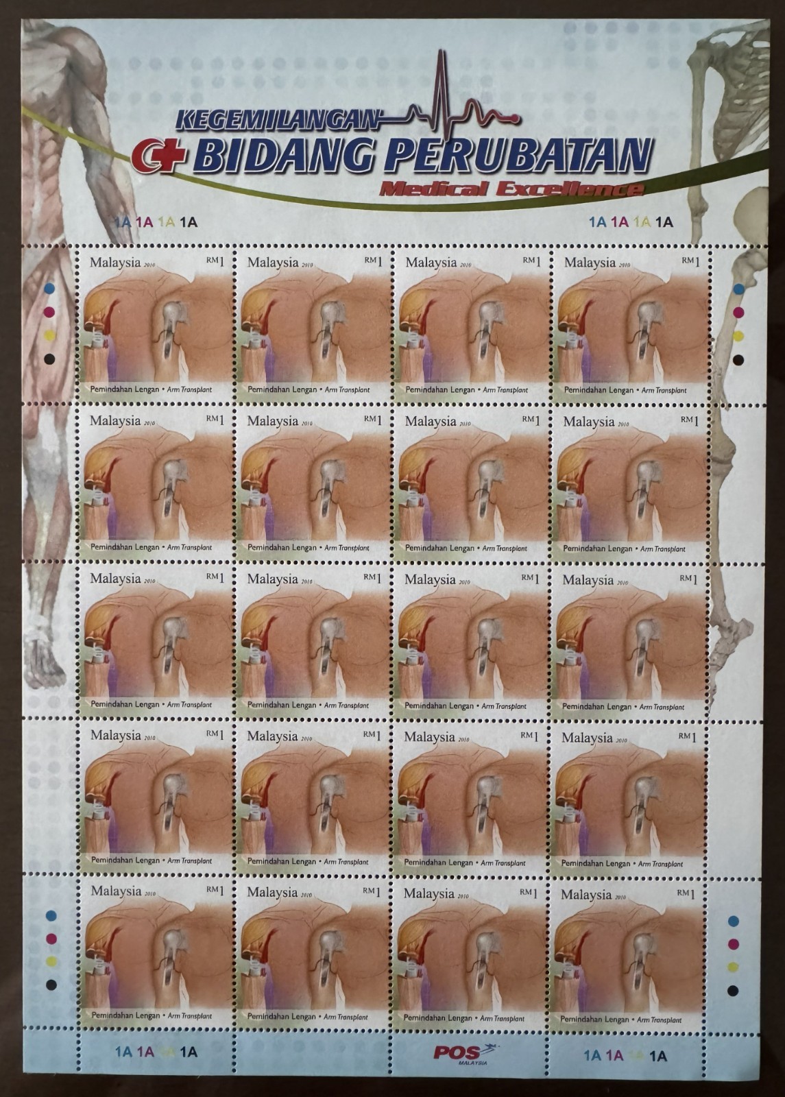 MALAYSIA 2010 Medical Excellence RM1 sheet of 20V MNH SG#1649