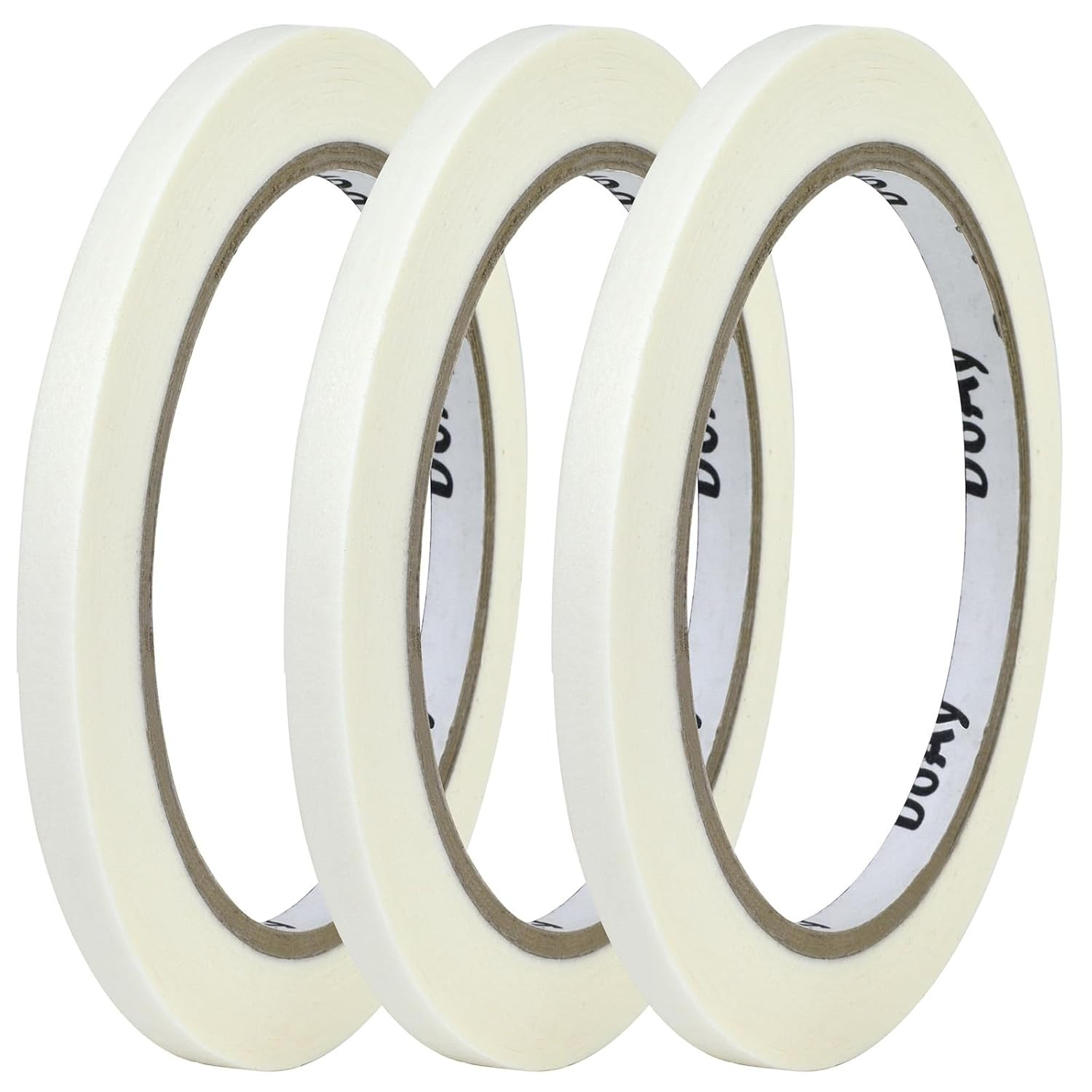 3 Pack White Masking Tape - Painters Tape 0.25 Inch Wide - Multi-Surface, Water 