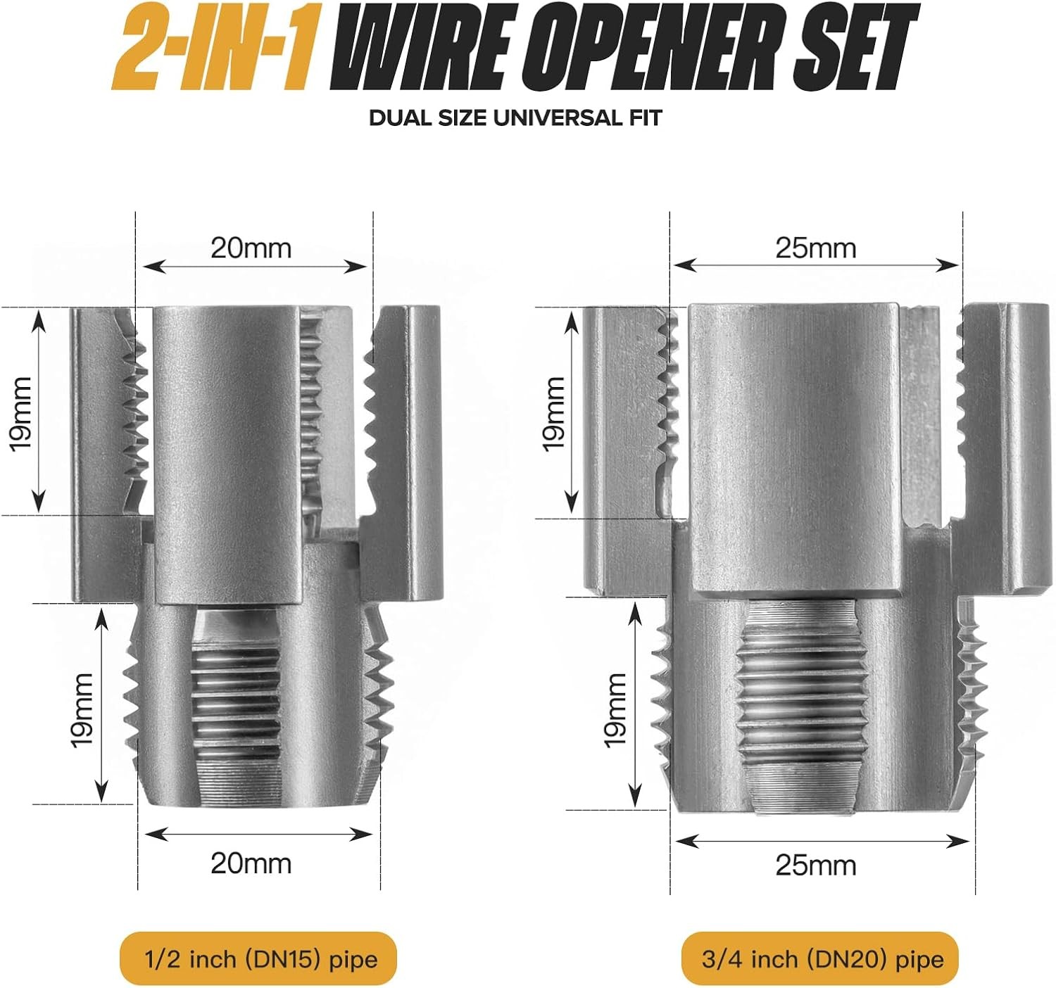 2PCS Pipe Thread Cutting Tool, Electric Drill Compatible Pvc Pipe Threader Kit~