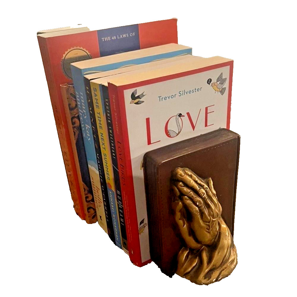 VTG Brass Praying Hands Religious Bookends