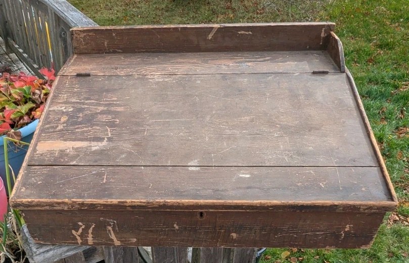 Antique Teachers Desk Rustic Tabletop Desk Some Square Nails Mirror