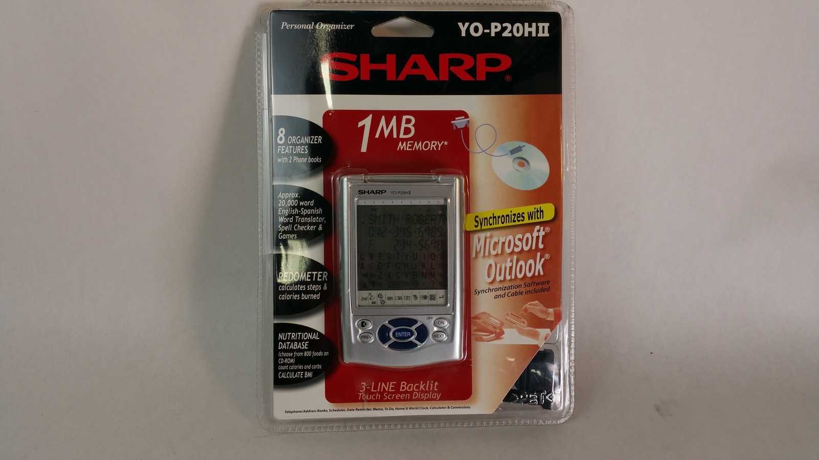 New Sharp YOP20HII 1MB Personal Electronic Organizer 12 x 3 Backlight Display