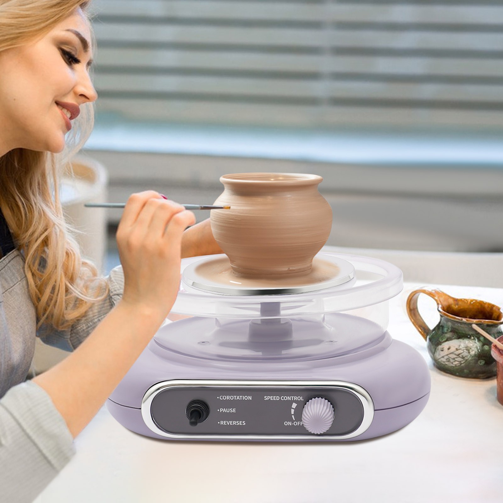Electric Adjustable Speed Pottery Machine Mini Clay Making Pottery Craft Kit