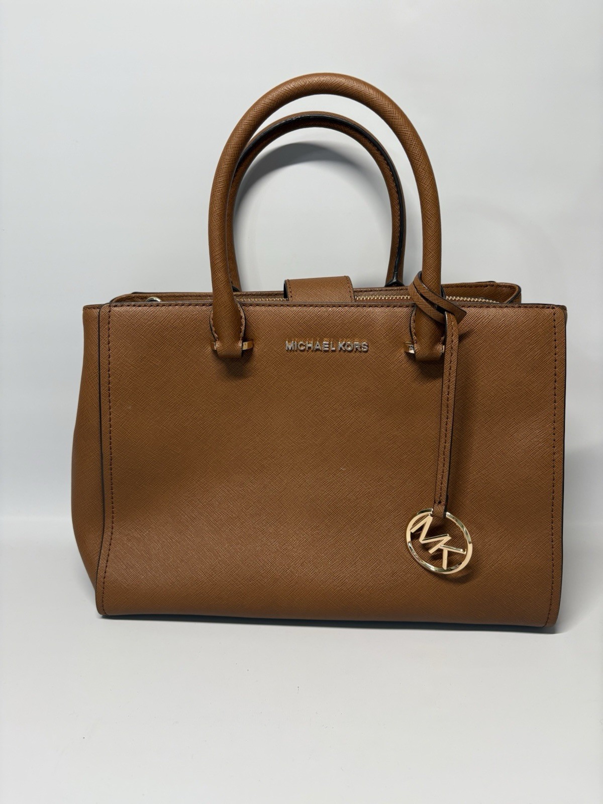 Michael Kors MK Savannah Hand Bag Large Brown Leather Purse